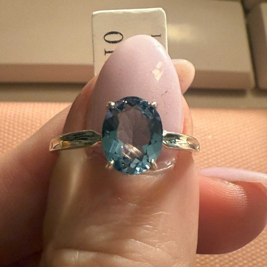 Sterling Silver London Blue Topaz “Still Waters” Ring (Size8)