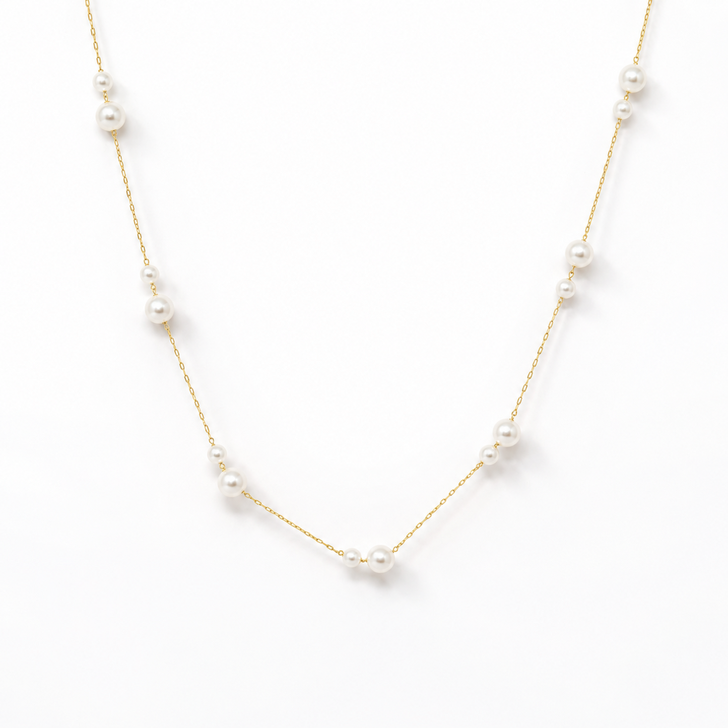 Lovely Lady Dainty Pearl Necklace