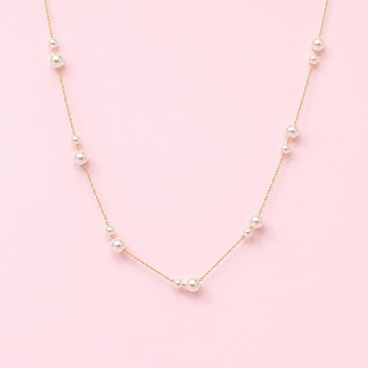 Lovely Lady Dainty Pearl Necklace