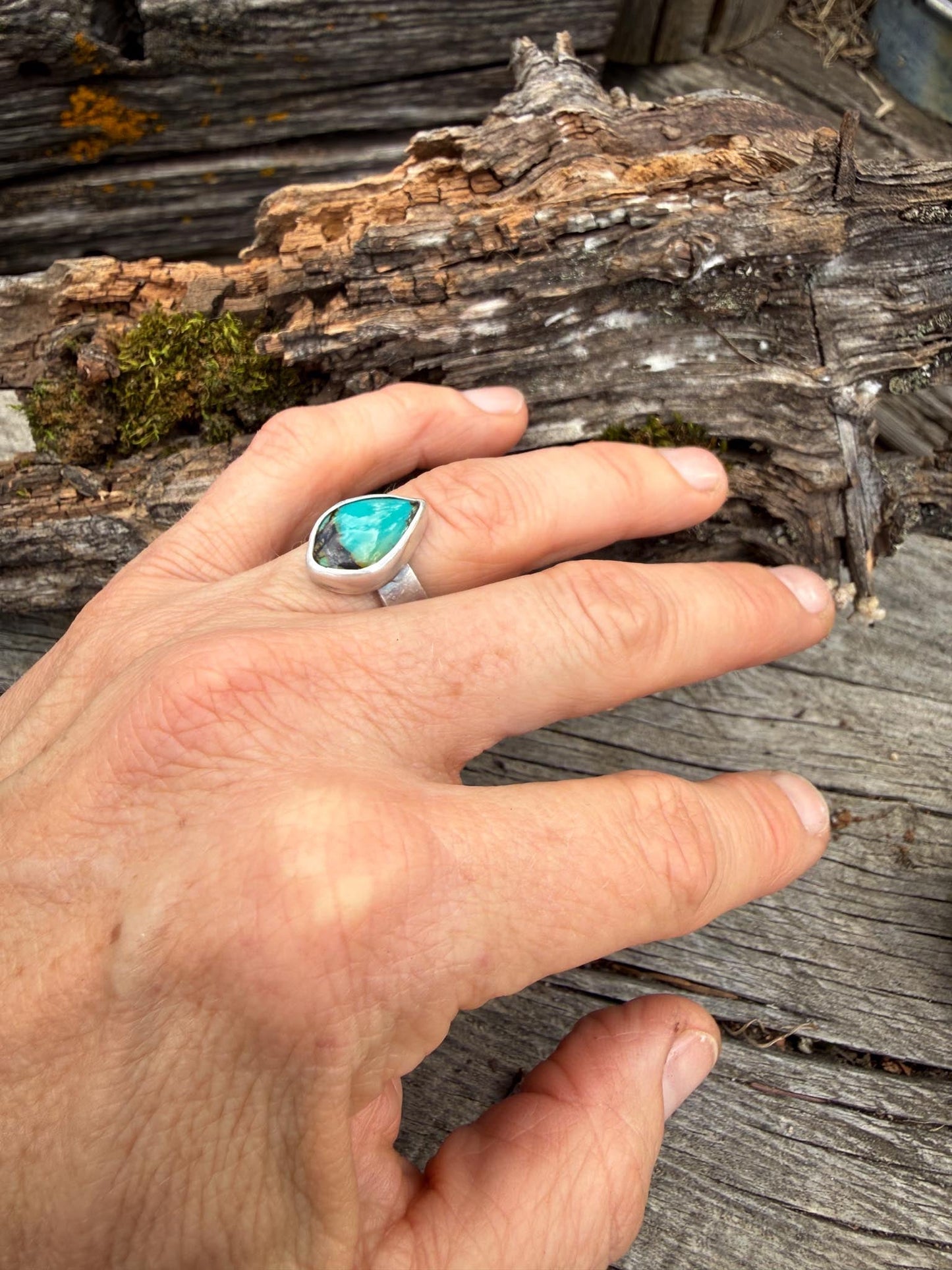 Hubei Turquoise Teardrop Ring | Size 6.5