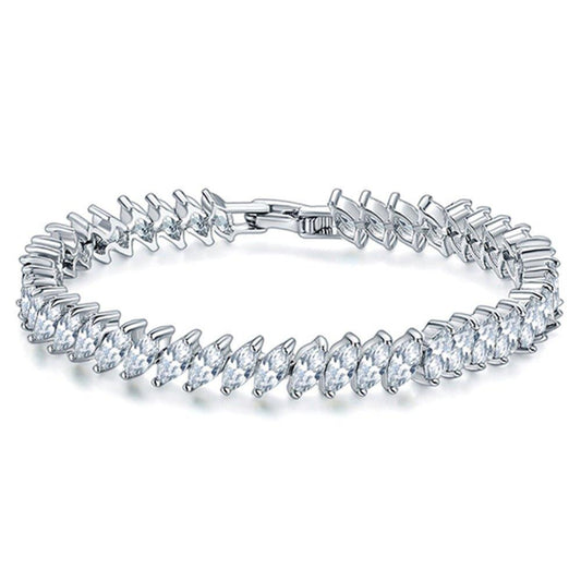 Marquise Cubic Zirconia Tennis Bracelet with AAA+ Cubic Zirconia