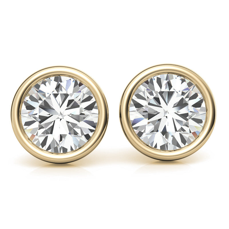 4.00 CTW Lab Grown Diamond Bezel Martini Stud Earrings in 14K White or Yellow Gold