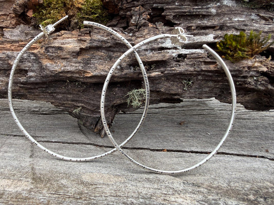 Trace Hoops | Sterling Silver