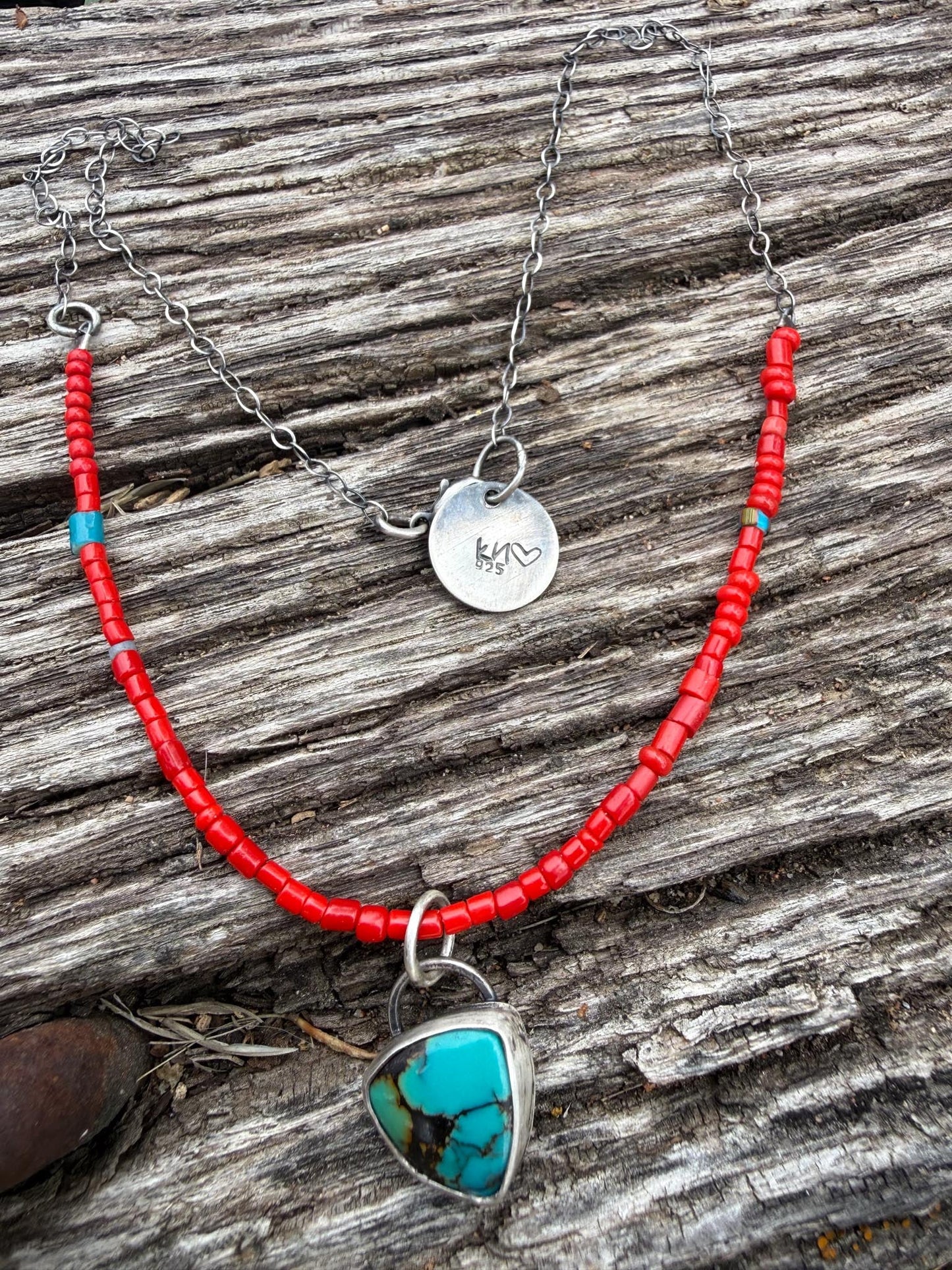 Carry Necklace | African Trade + Sterling Silver + Hubei Turquoise