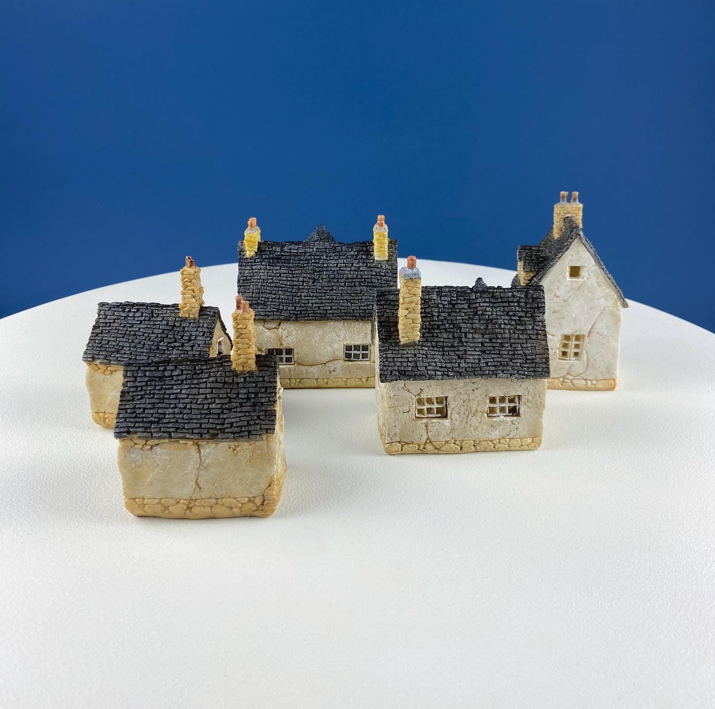 Miniature Village Houses for Fairy Garden, Terrarium or Rustic Home Decor. Top Collection. Set of 5. Gift for Kids Grand Kids Him Her.
