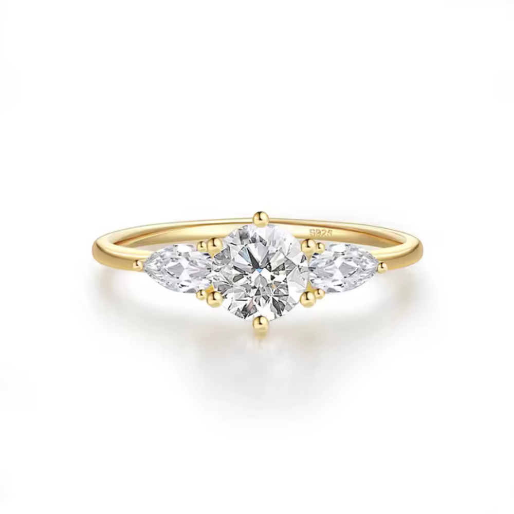 Mirage Elegant Ring with Round-Cut AAAAA Cubic Zirconia