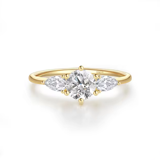Mirage Elegant Ring with Round-Cut AAAAA Cubic Zirconia