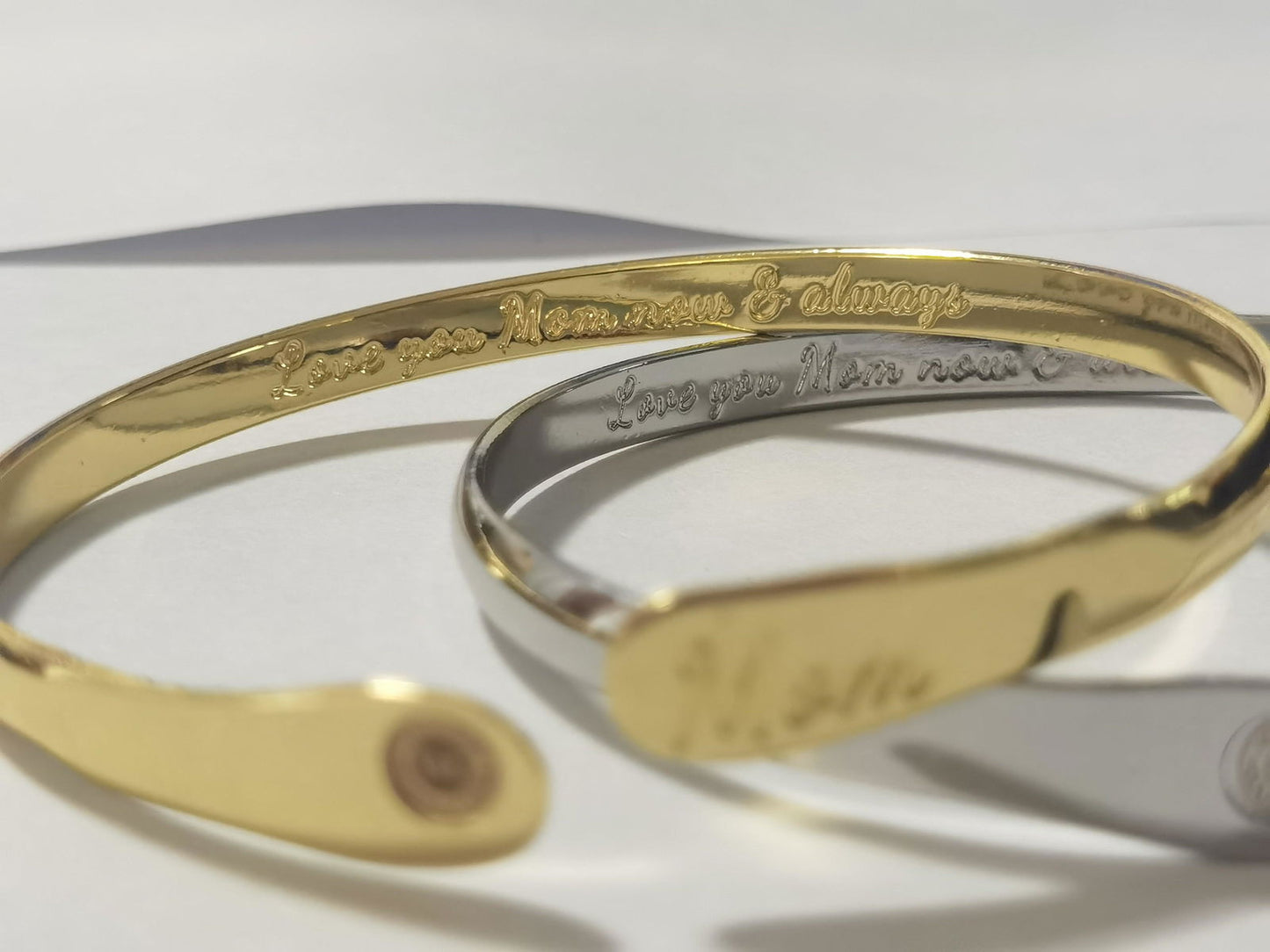 Mom Bracelets Engraved Bracelets Love you Mom Now & Always