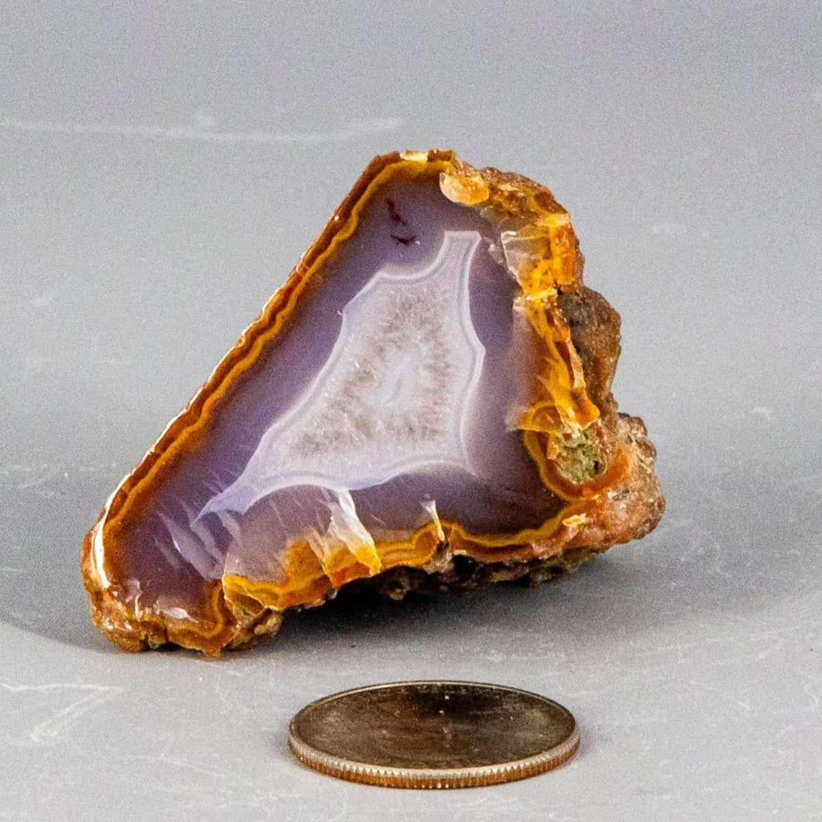 Moroccan Agate Crystal Geode Slice Polished Display