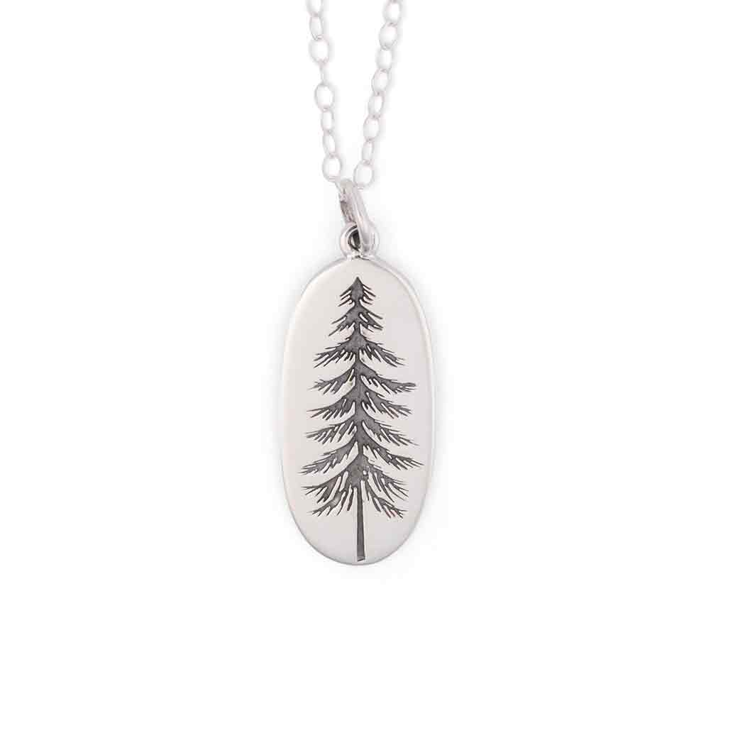 Sterling Silver Pine Tree Necklace – Minimalist Nature Charm