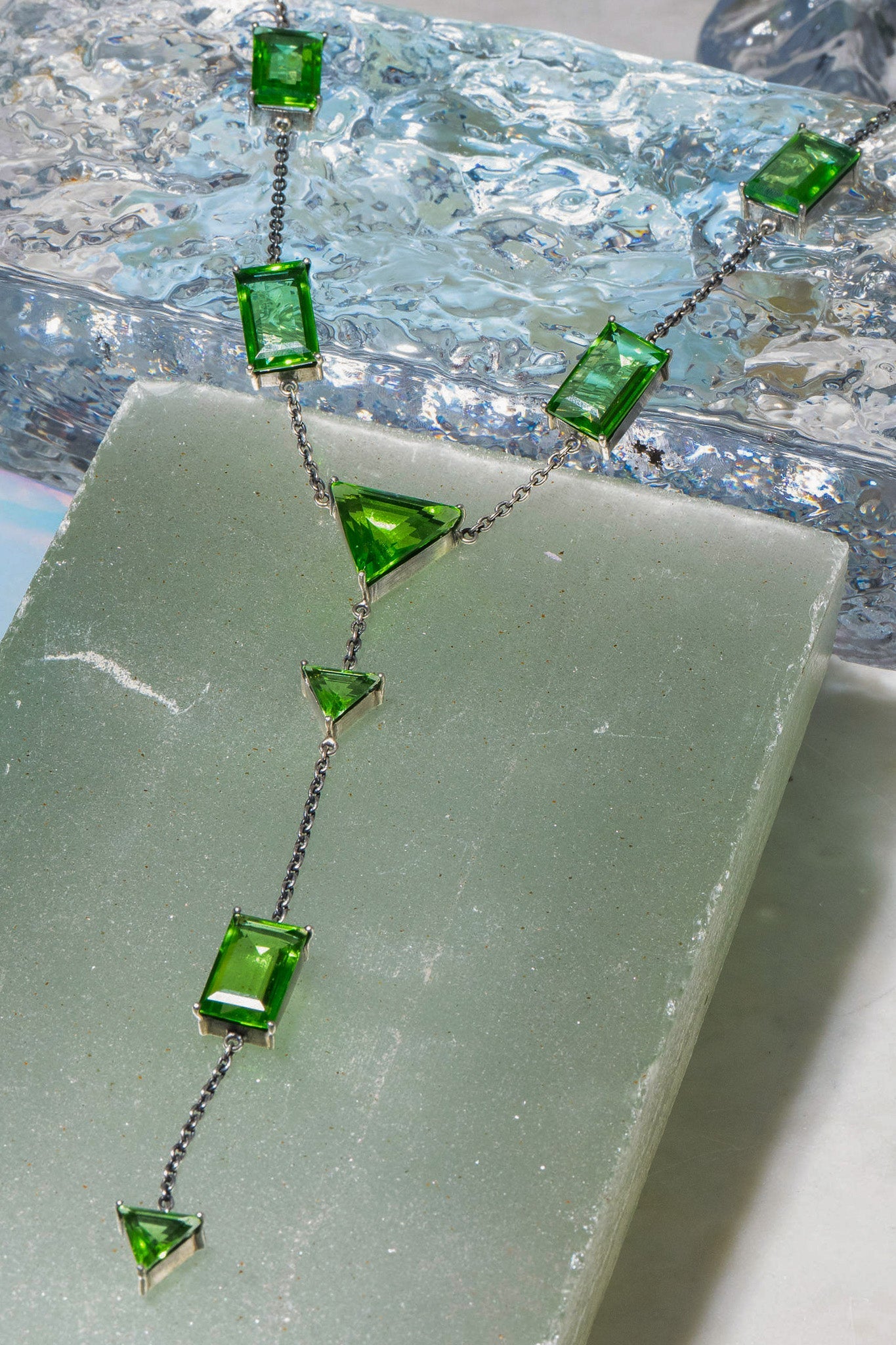 Slink Y-Chain in Green Envy (Silver) SHIPS IN FEBRUARY