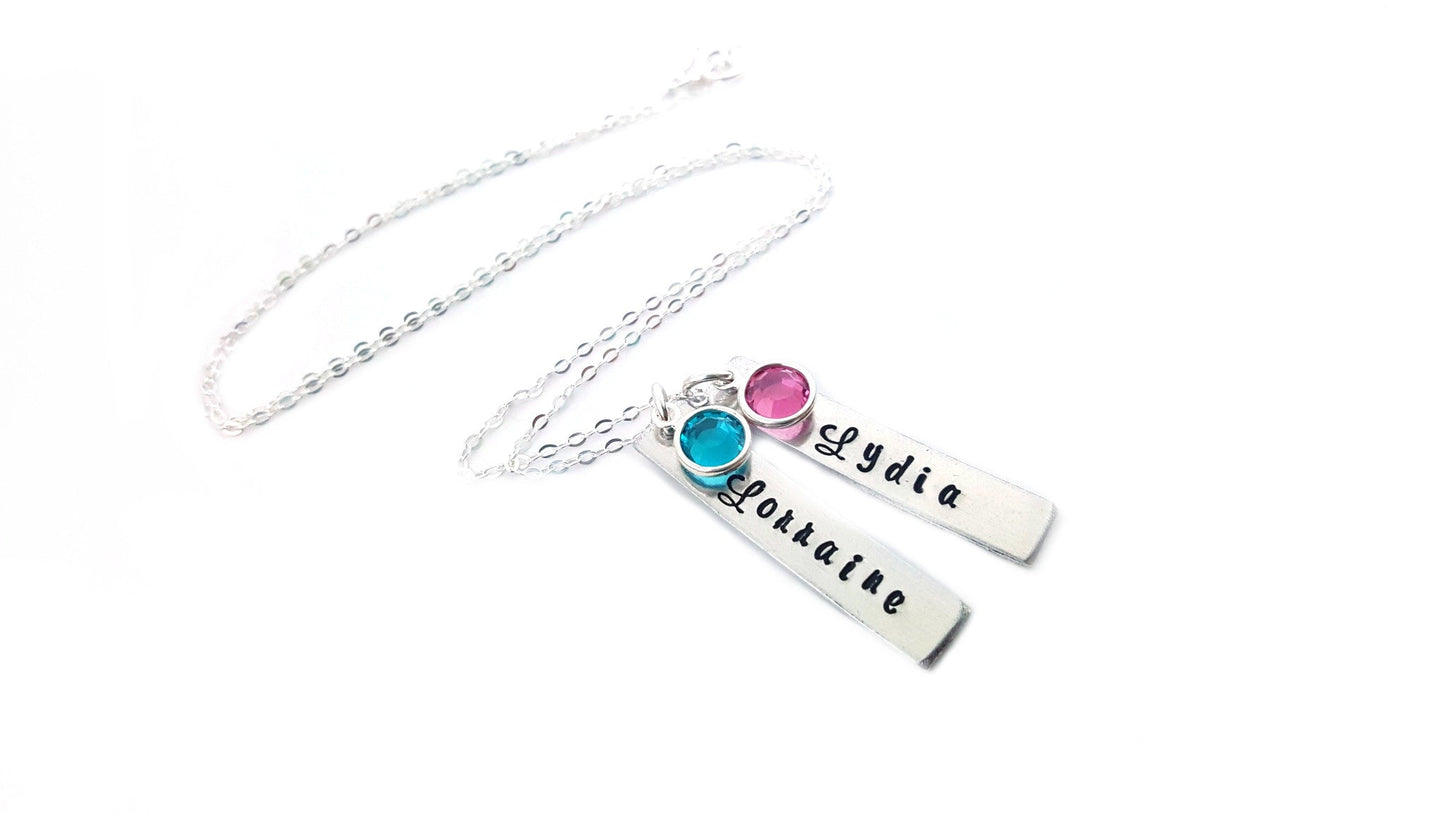 Mommy Necklace - Personalized Name Bar - Sterling Silver Necklace