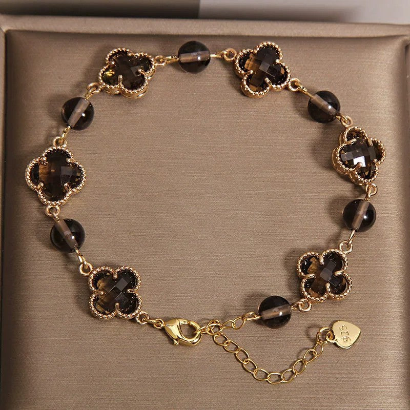 Agate Four-leaf Clover Bracelet