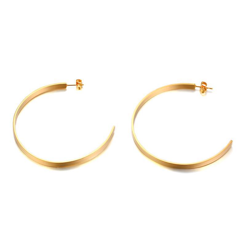 American Minimalist Large Flat Hoop Titanium Rings