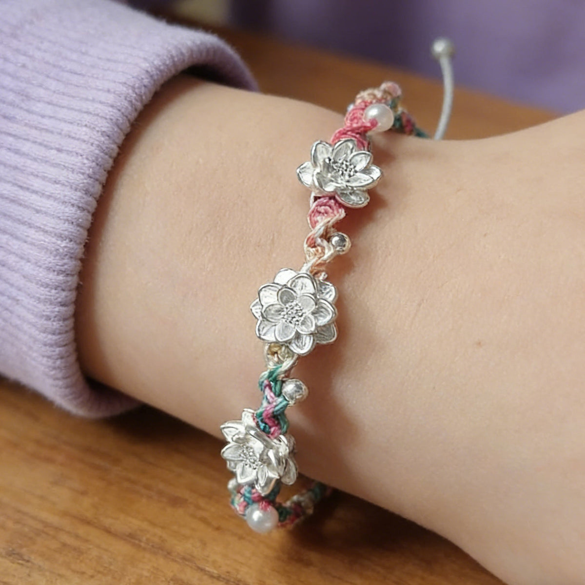 Artistic Ancient Style Retro Three Lotus Bracelet