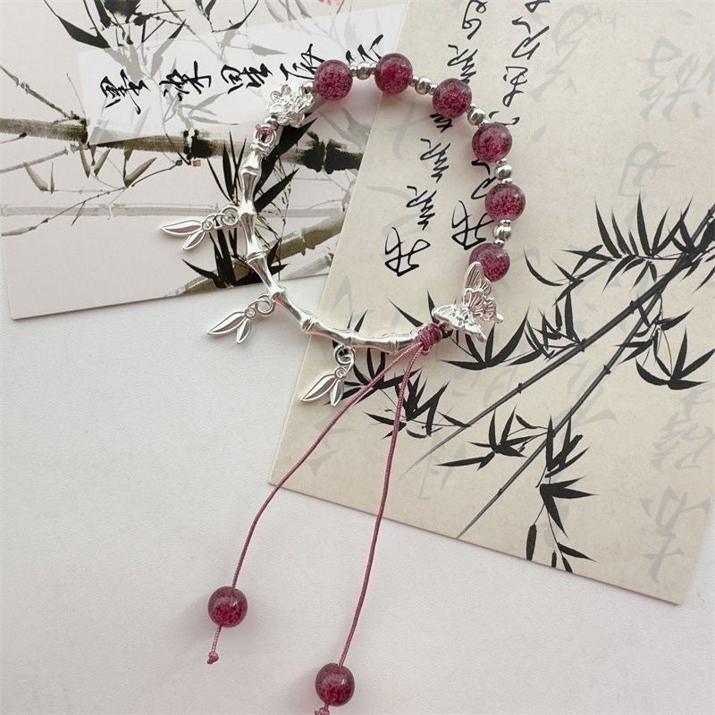 Ancient Chinese Style Bamboo Butterfly Beaded Cold Retro National Design Bracelets