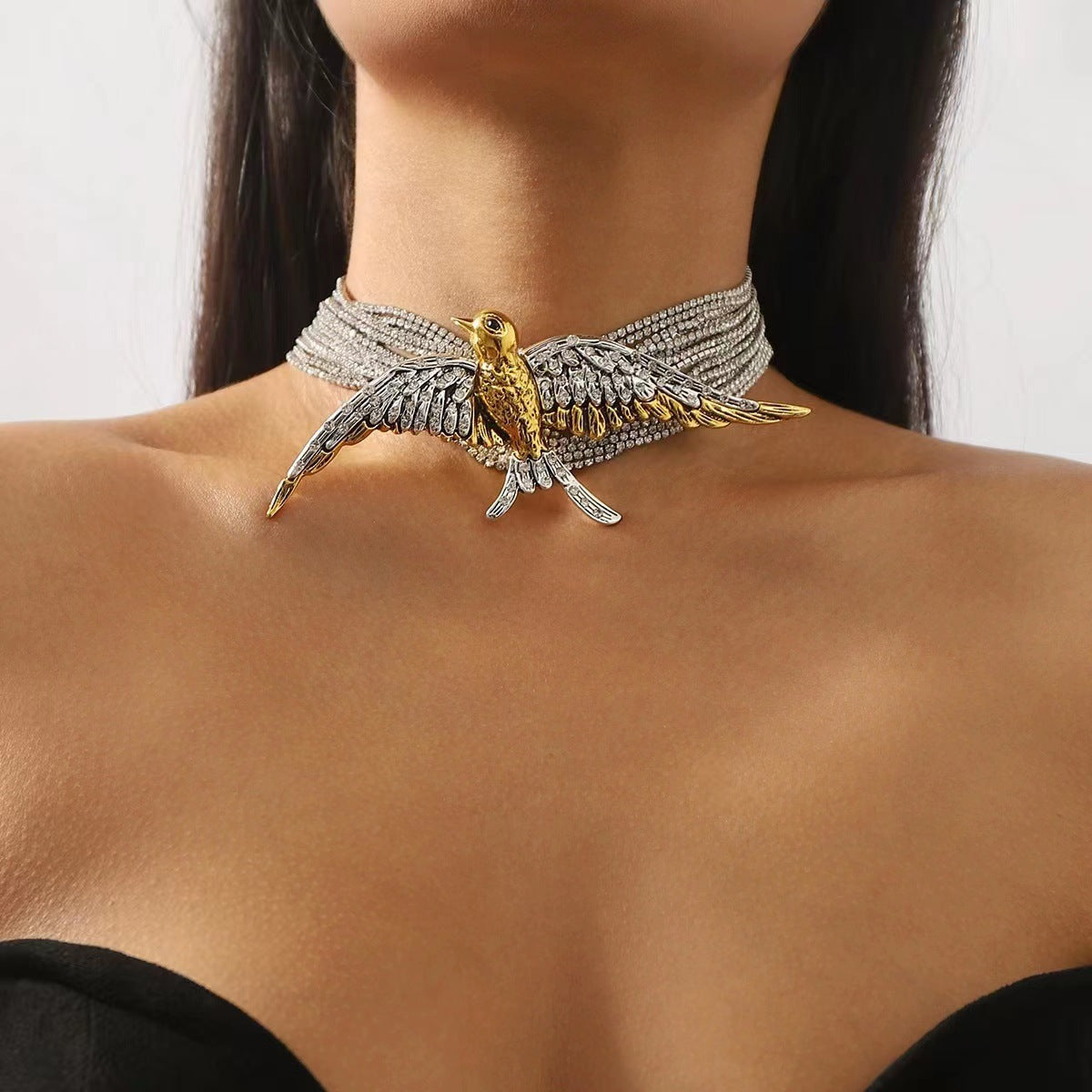 Bird Swallow Full Diamond Fashion Lady Temperament Necklaces