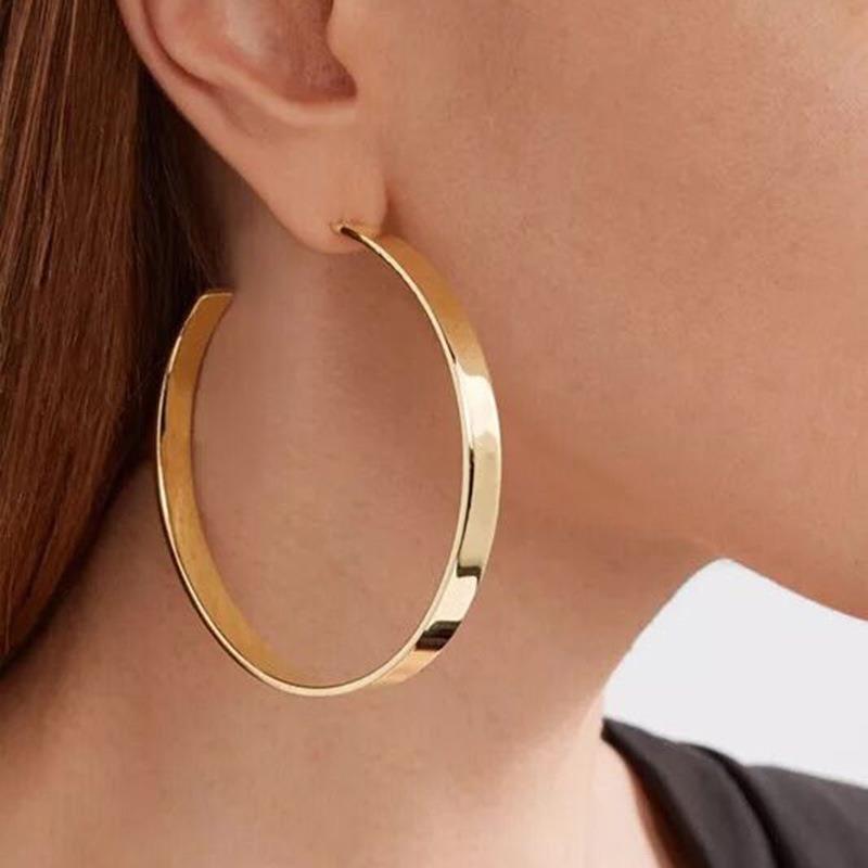 American Minimalist Large Flat Hoop Titanium Rings