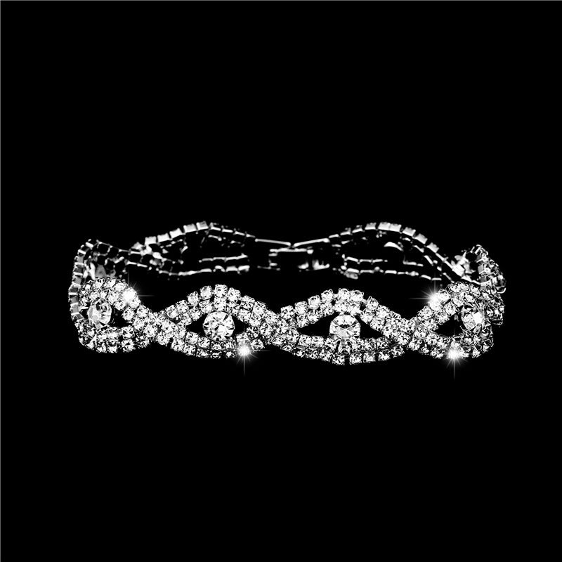 Beautiful Creative Rhinestone Crystal Lace Bracelet Set