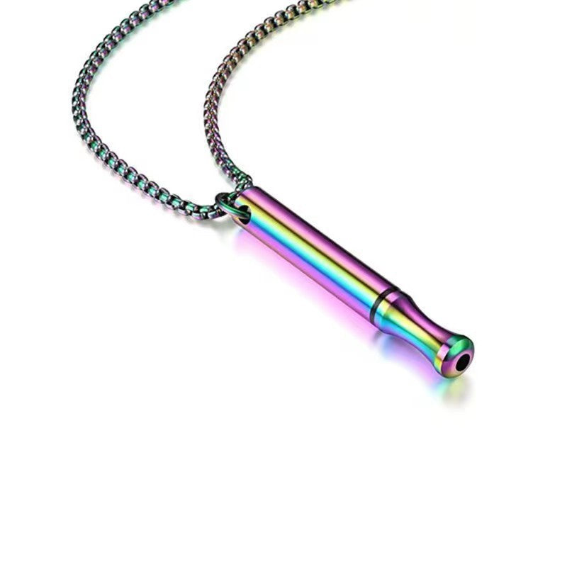 Adjustable Breath Whistle Meditation Decompression Cylinder Pendants