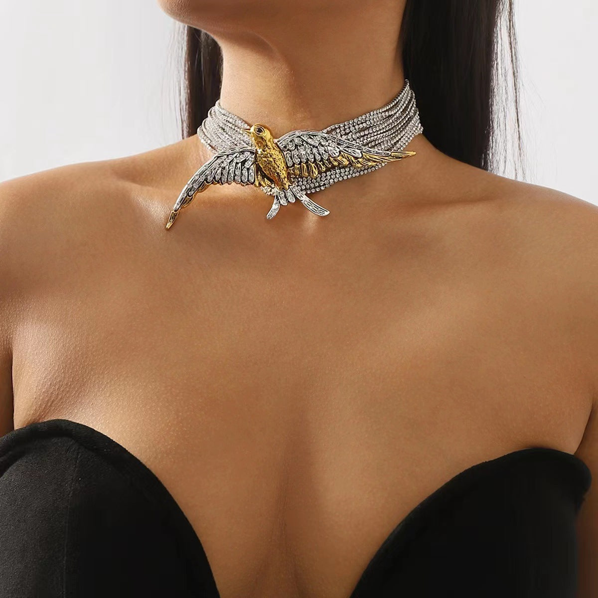 Bird Swallow Full Diamond Fashion Lady Temperament Necklaces