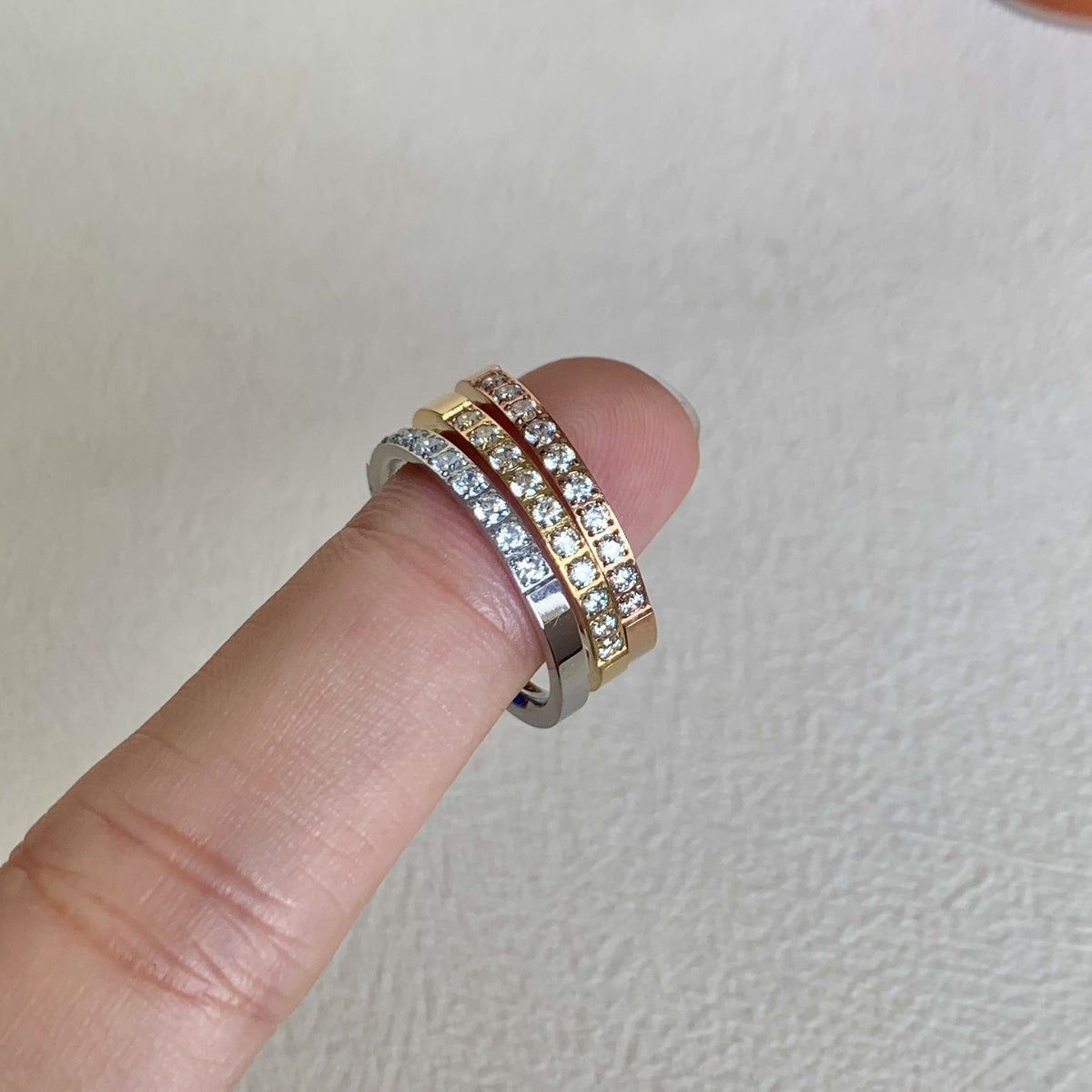 Balmain Super Flash Half Row Ten Pieces Rhinestone Cold Wind Ring