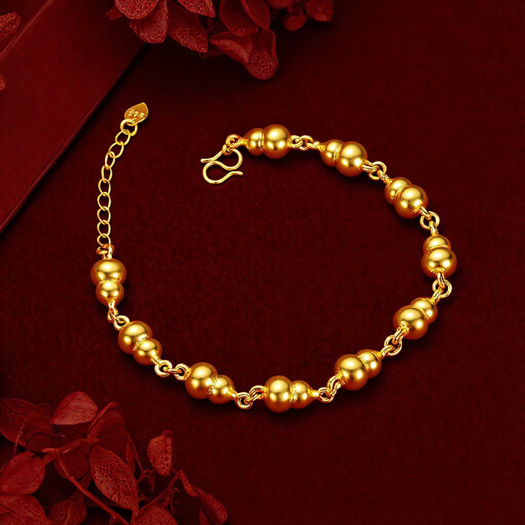 Ancient French Fu Lu Chinese Gourd Gold Plated High Sense Bracelets