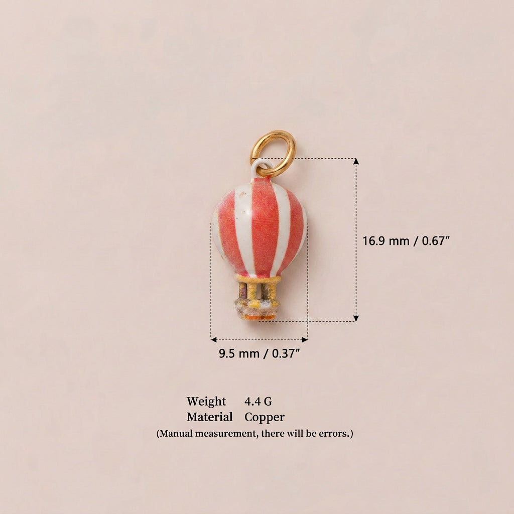 Amusement Park Series Facilities Dripping Oil Painted Gold Pendant