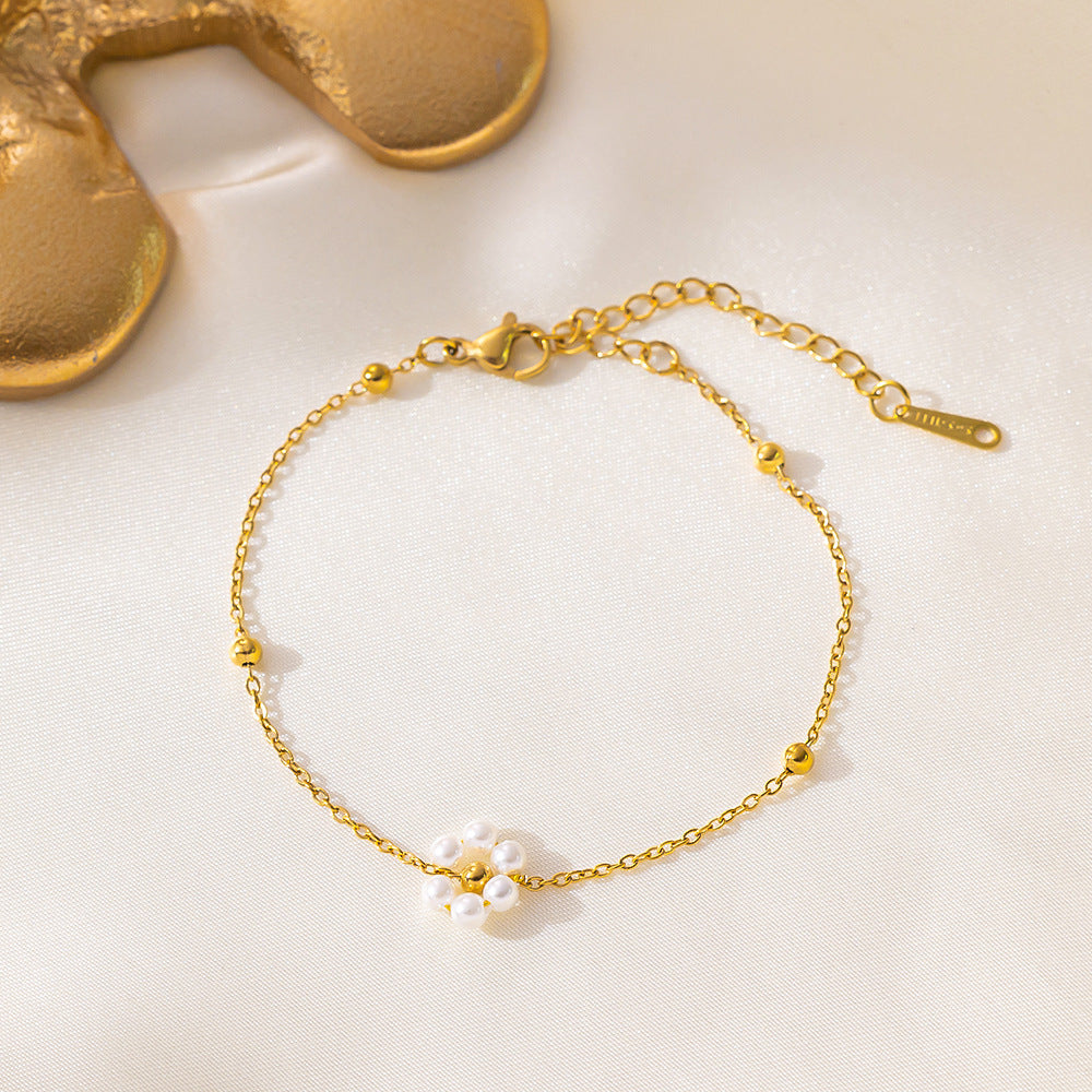 Beaded Chain Flower Pearl Niche High Jewelry Set