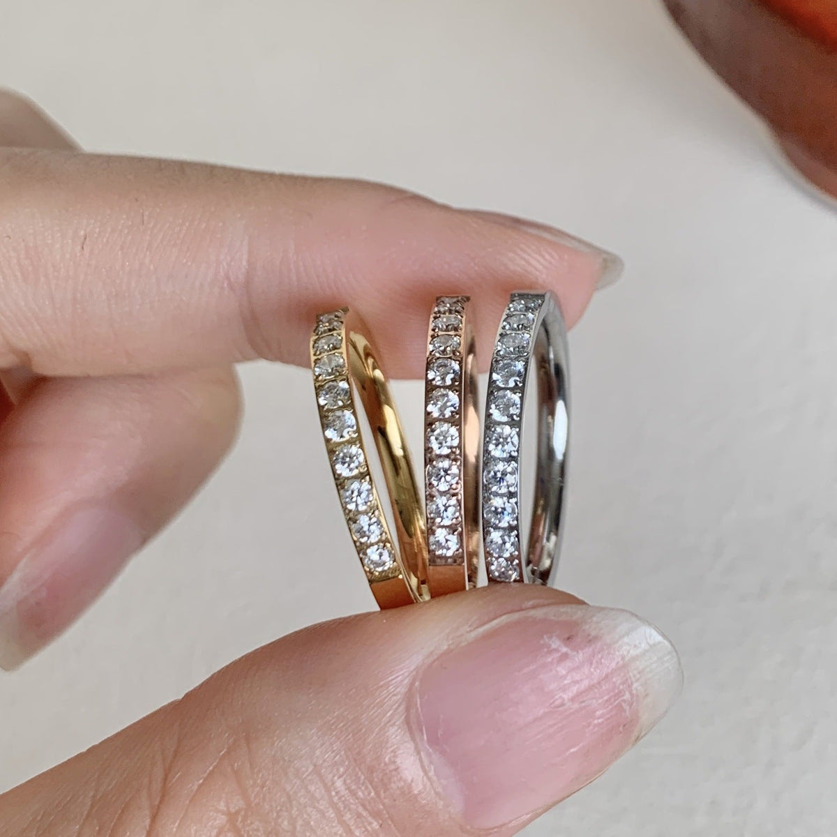 Balmain Super Flash Half Row Ten Pieces Rhinestone Cold Wind Ring