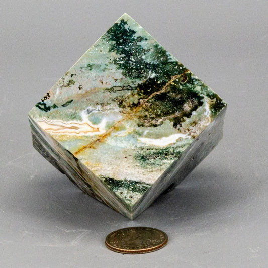 Ocean Jasper Crystal Cut Corner Cube Polished