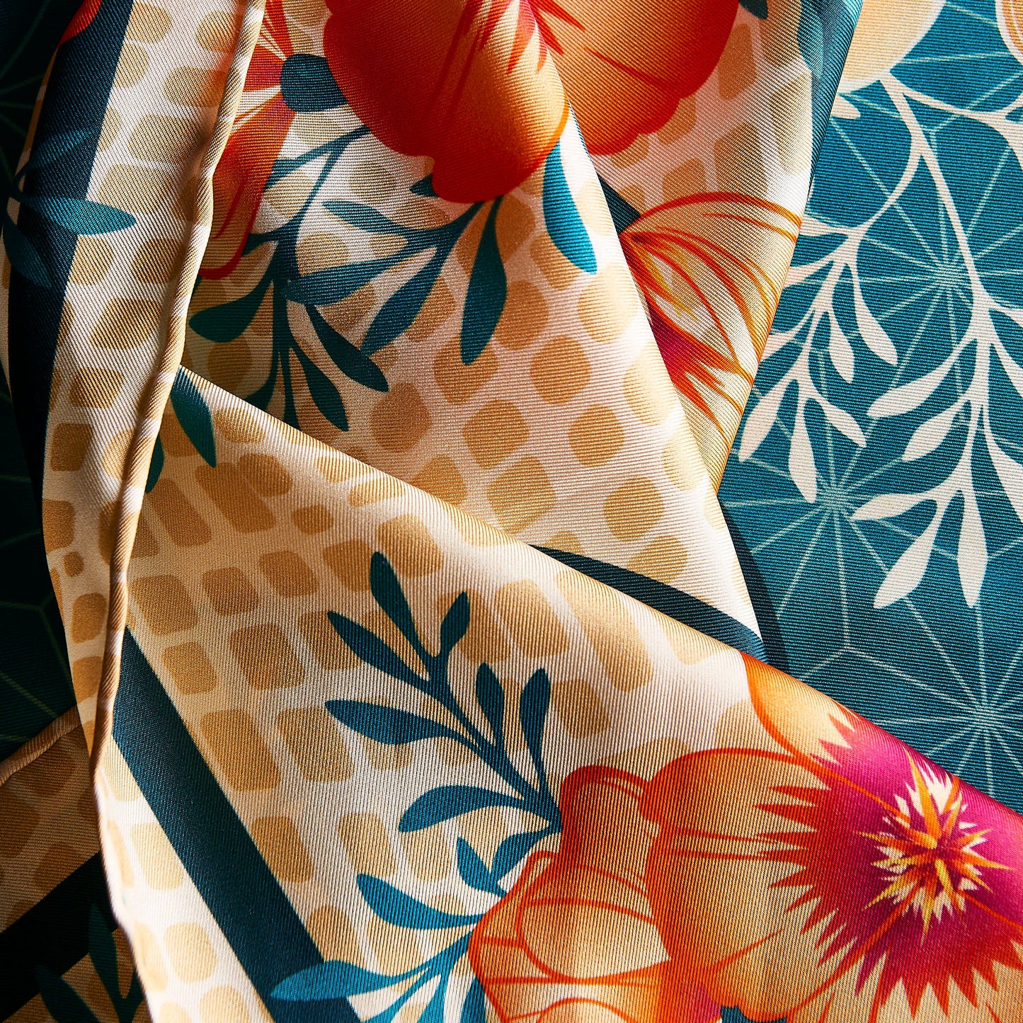 Desert Poppy Silk Scarf - Statement Size