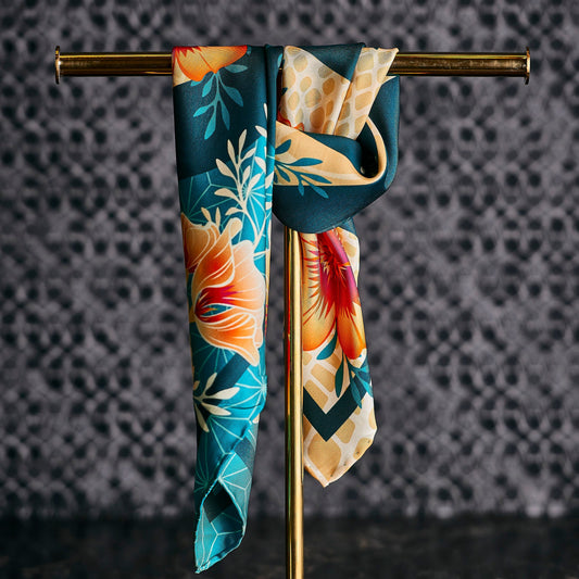 Desert Poppy Silk Scarf - Classic Size