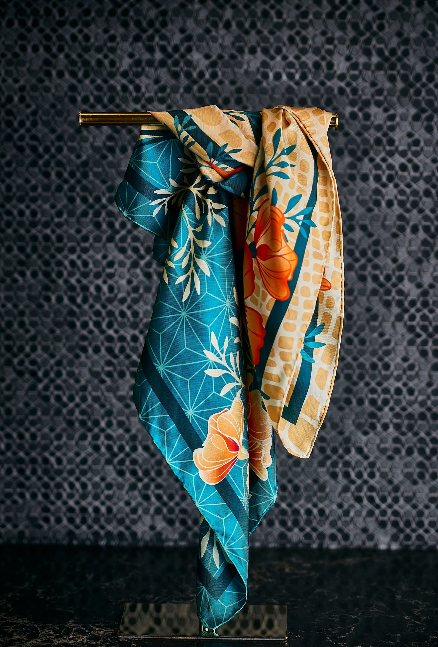 Desert Poppy Silk Scarf - Statement Size