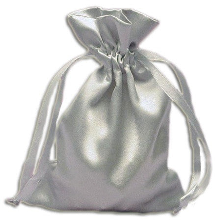 Silver Satin Pouch