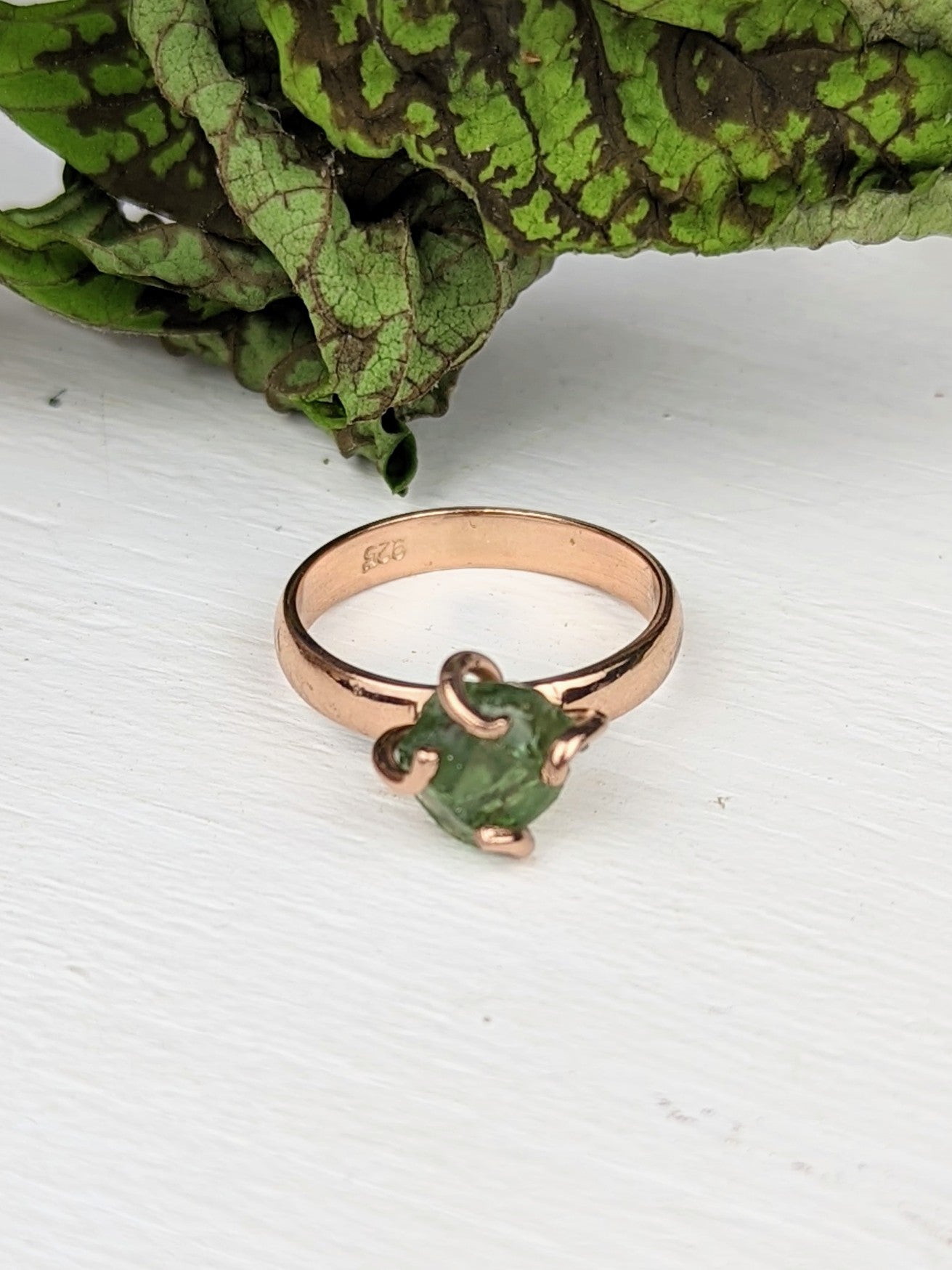 Raw Apatite Solitaire Ring