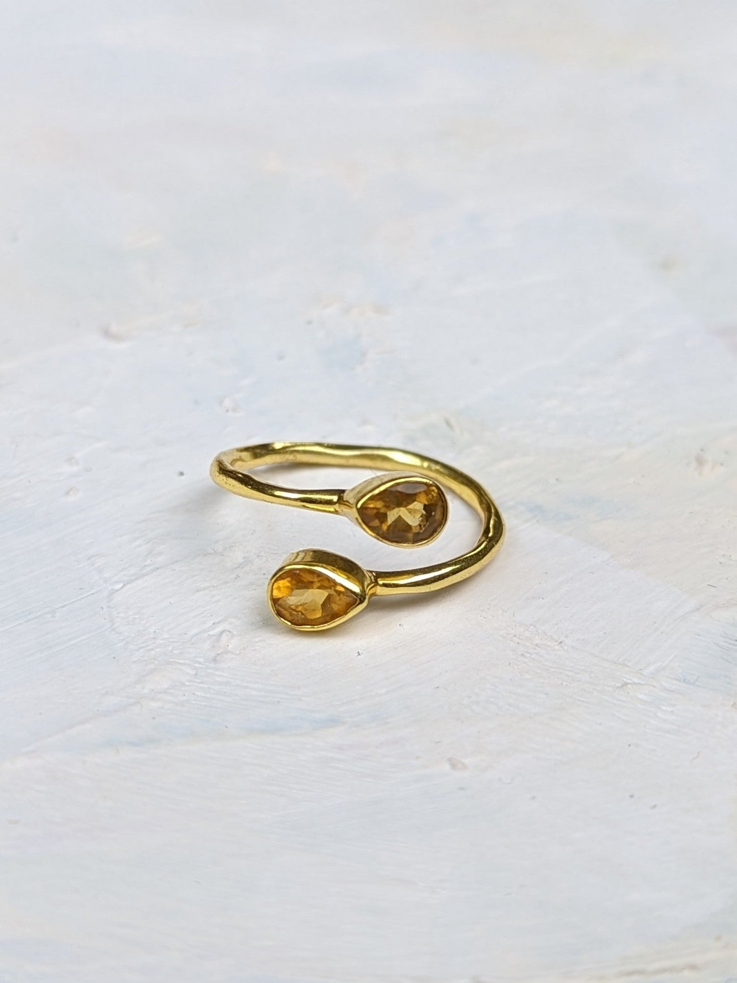 Citrine Teardrop Wrap Ring
