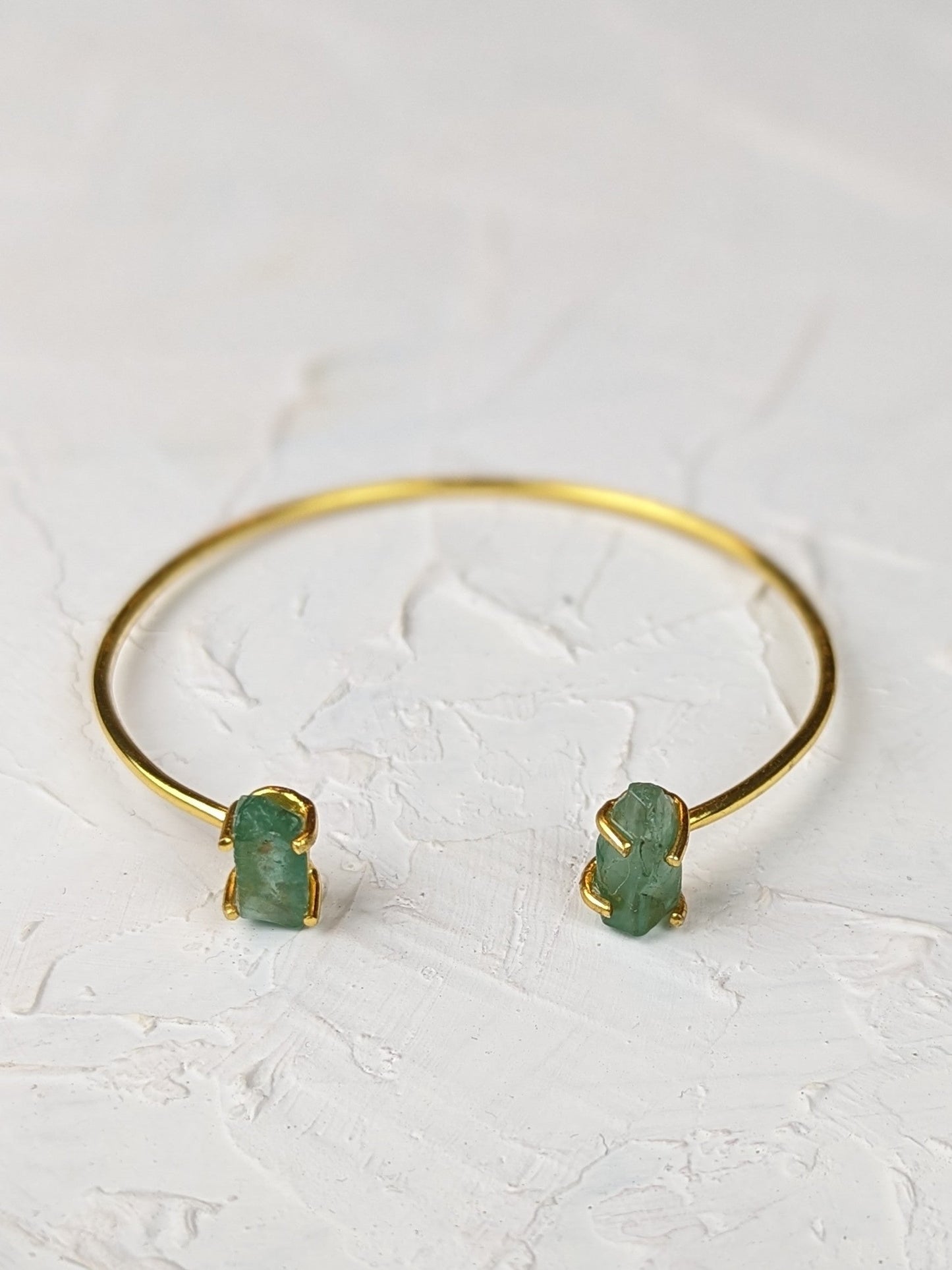 Apatite and Gold Cuff Bracelet
