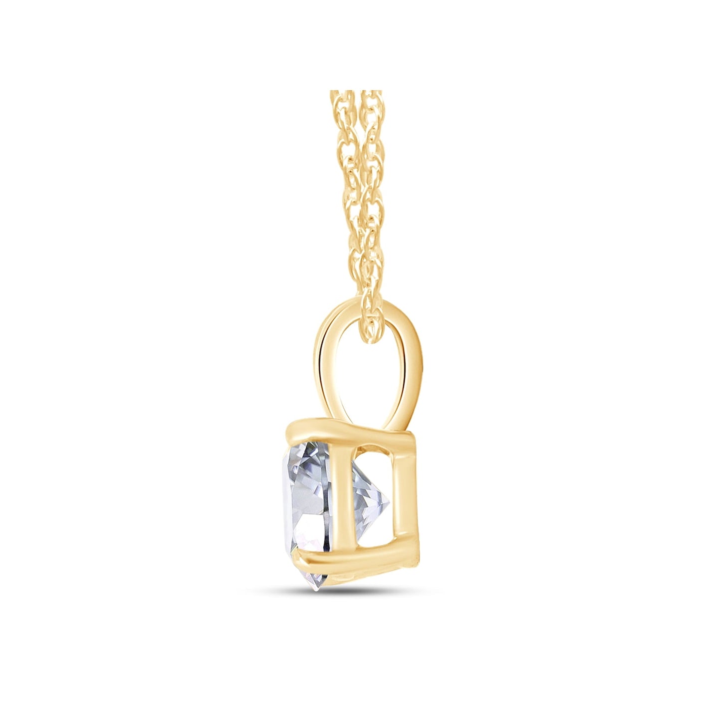 1.00 CTW Lab-Grown Round Diamond Solitaire Pendant in Solid 14K Gold – F Color, VS Clarity, AGI Certified