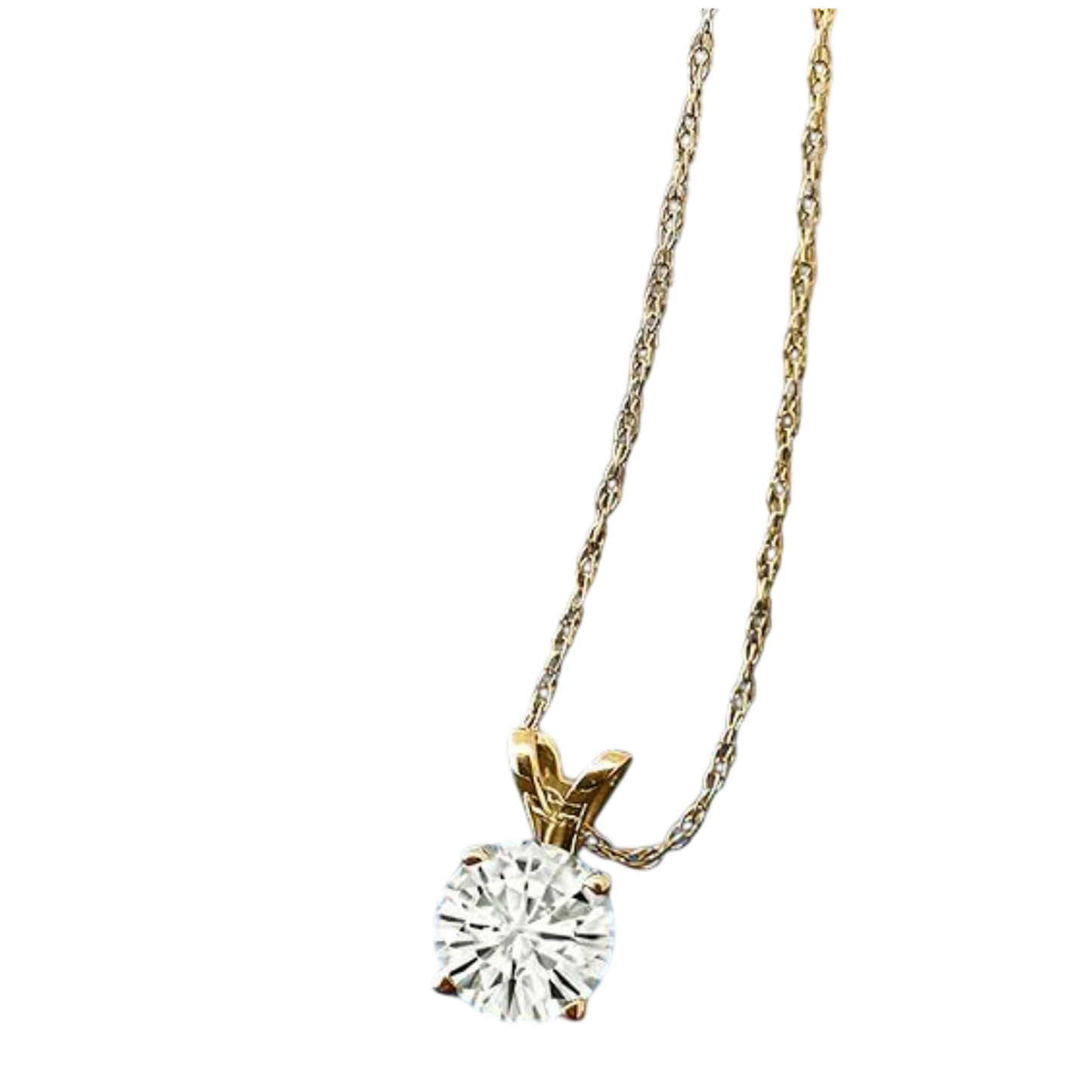 1.00 CTW Lab-Grown Round Diamond Solitaire Pendant in Solid 14K Gold – F Color, VS Clarity, AGI Certified