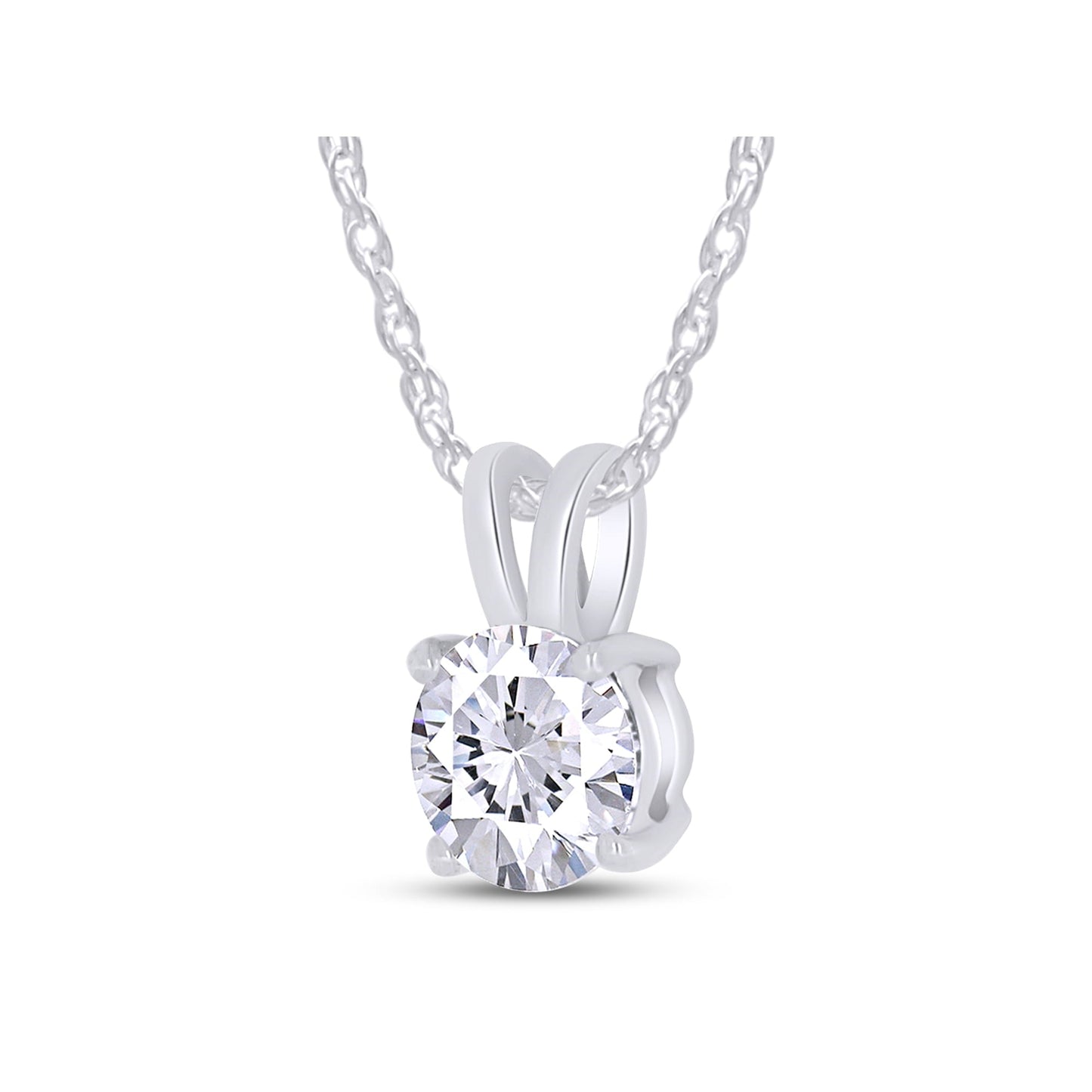 1.00 CTW Lab-Grown Round Diamond Solitaire Pendant in Solid 14K Gold – F Color, VS Clarity, AGI Certified