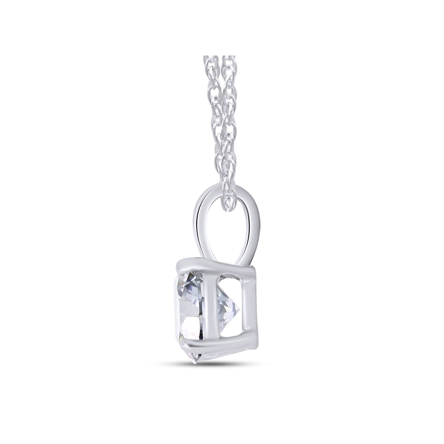 1.00 CTW Lab-Grown Round Diamond Solitaire Pendant in Solid 14K Gold – F Color, VS Clarity, AGI Certified