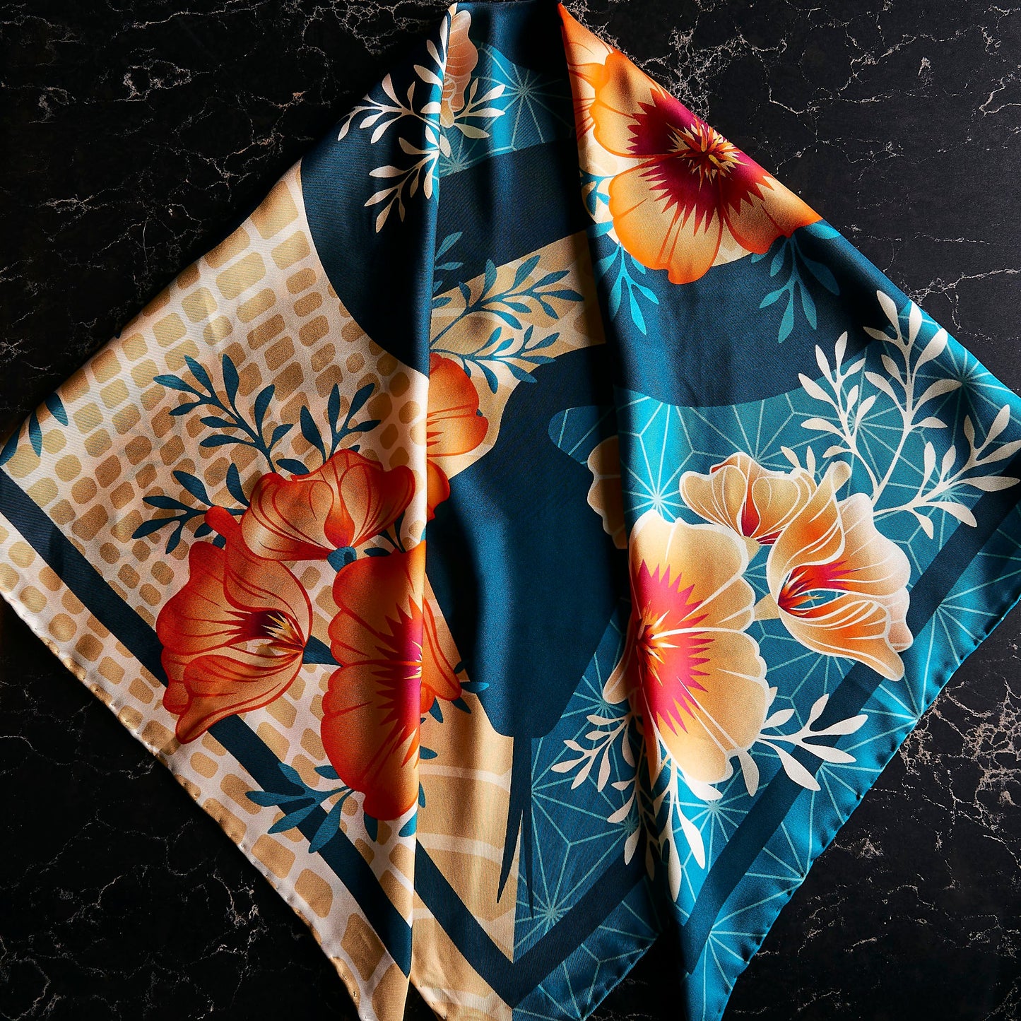 Desert Poppy Silk Scarf - Classic Size