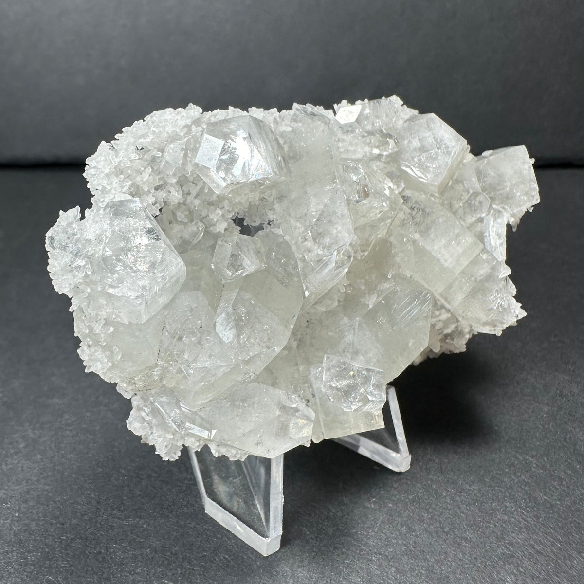 Clear Apophyllite Crystal Cluster Micro Specimen from India