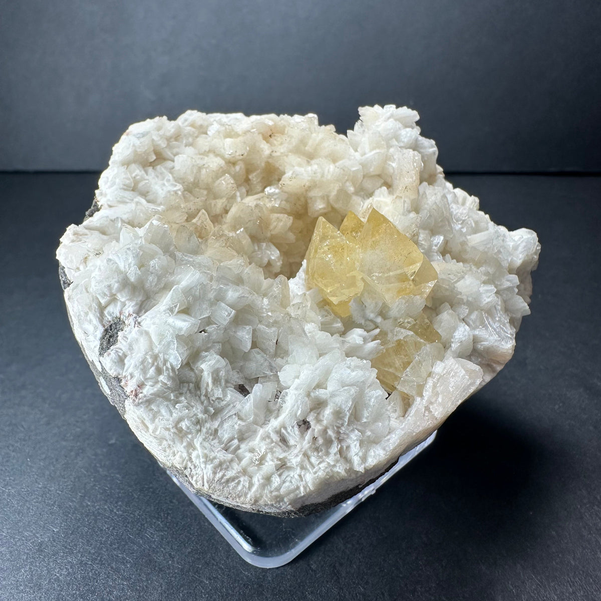 Yellow Powellite with Heulandite from Maharashtra, Pune, India