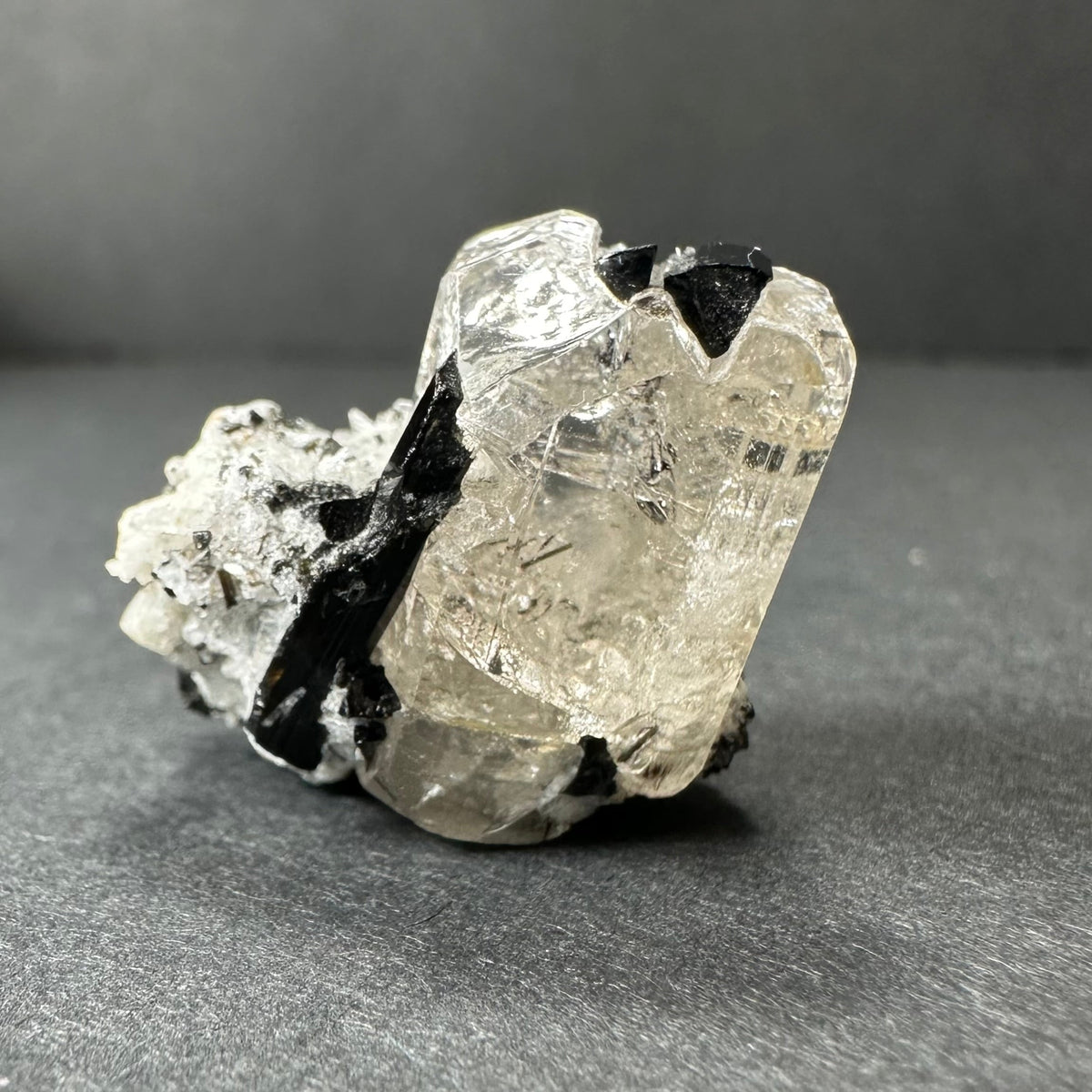 White Topaz with Black Tourmaline Mt. Antero, San Isabel National Forest, Colorado