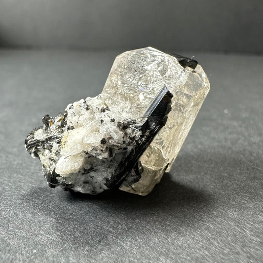White Topaz with Black Tourmaline Mt. Antero, San Isabel National Forest, Colorado