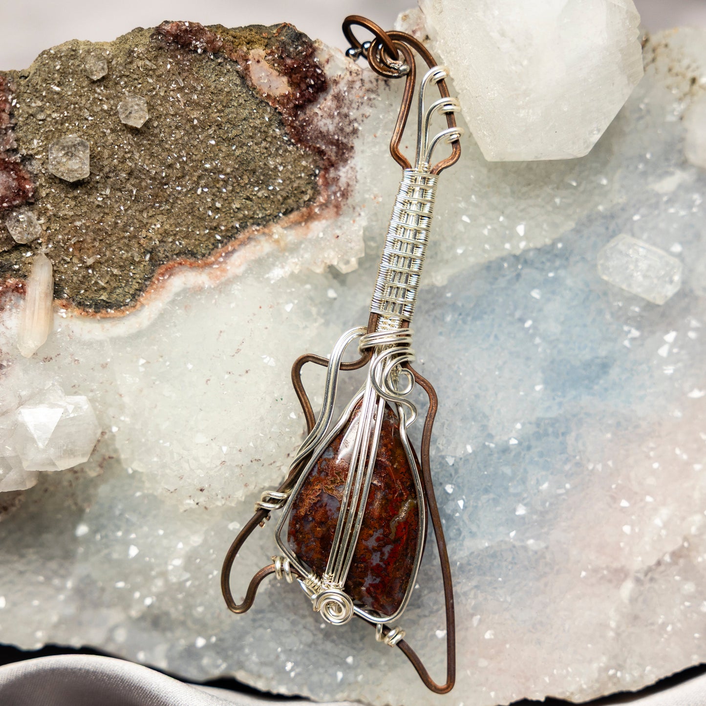 Pietersite "Guitar" Wire Wrap Crystal Pendant