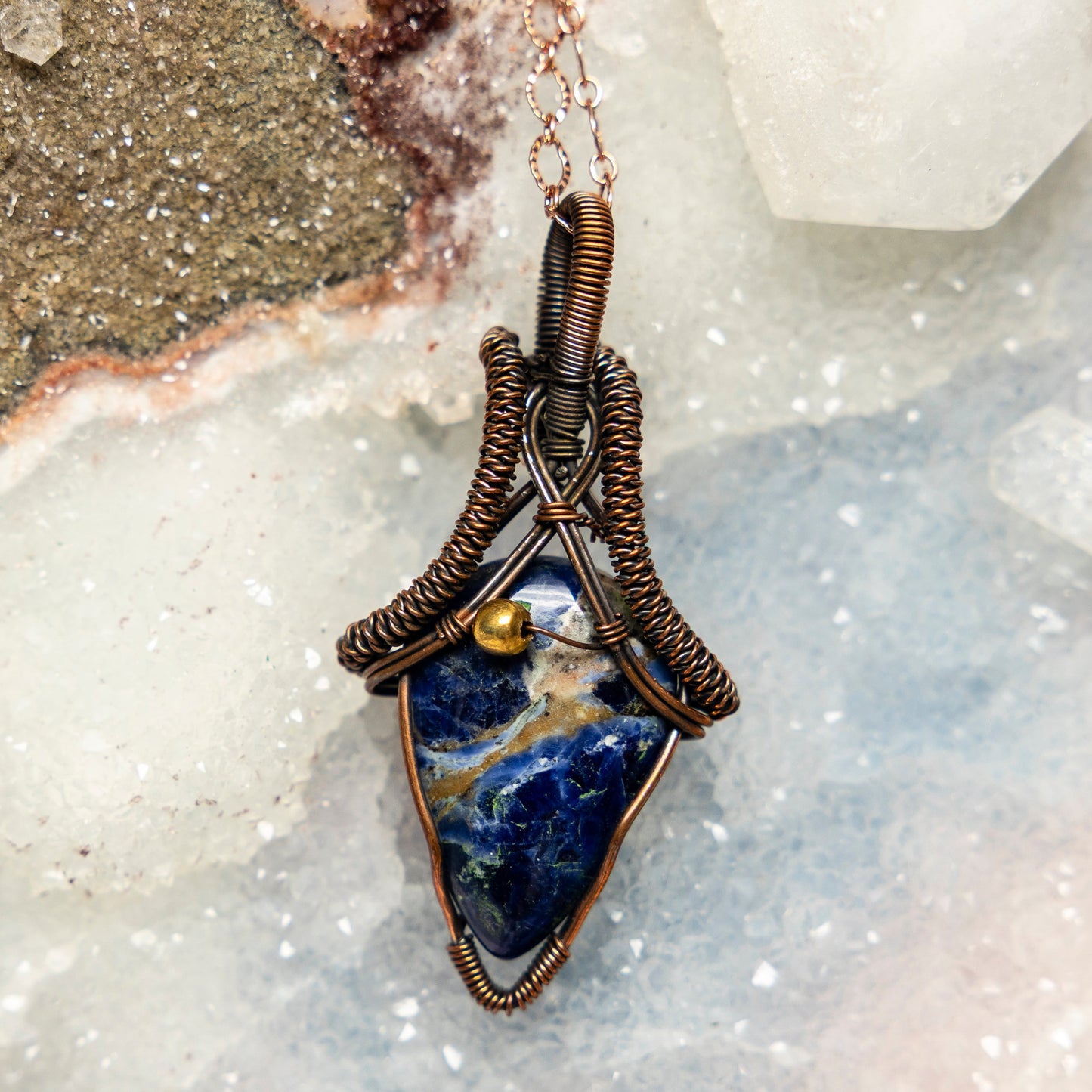 Pietersite Wire Wrap Crystal Pendant