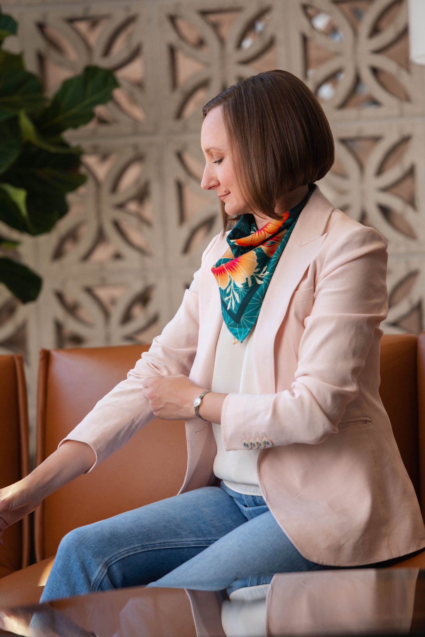 Desert Poppy Silk Scarf - Classic Size